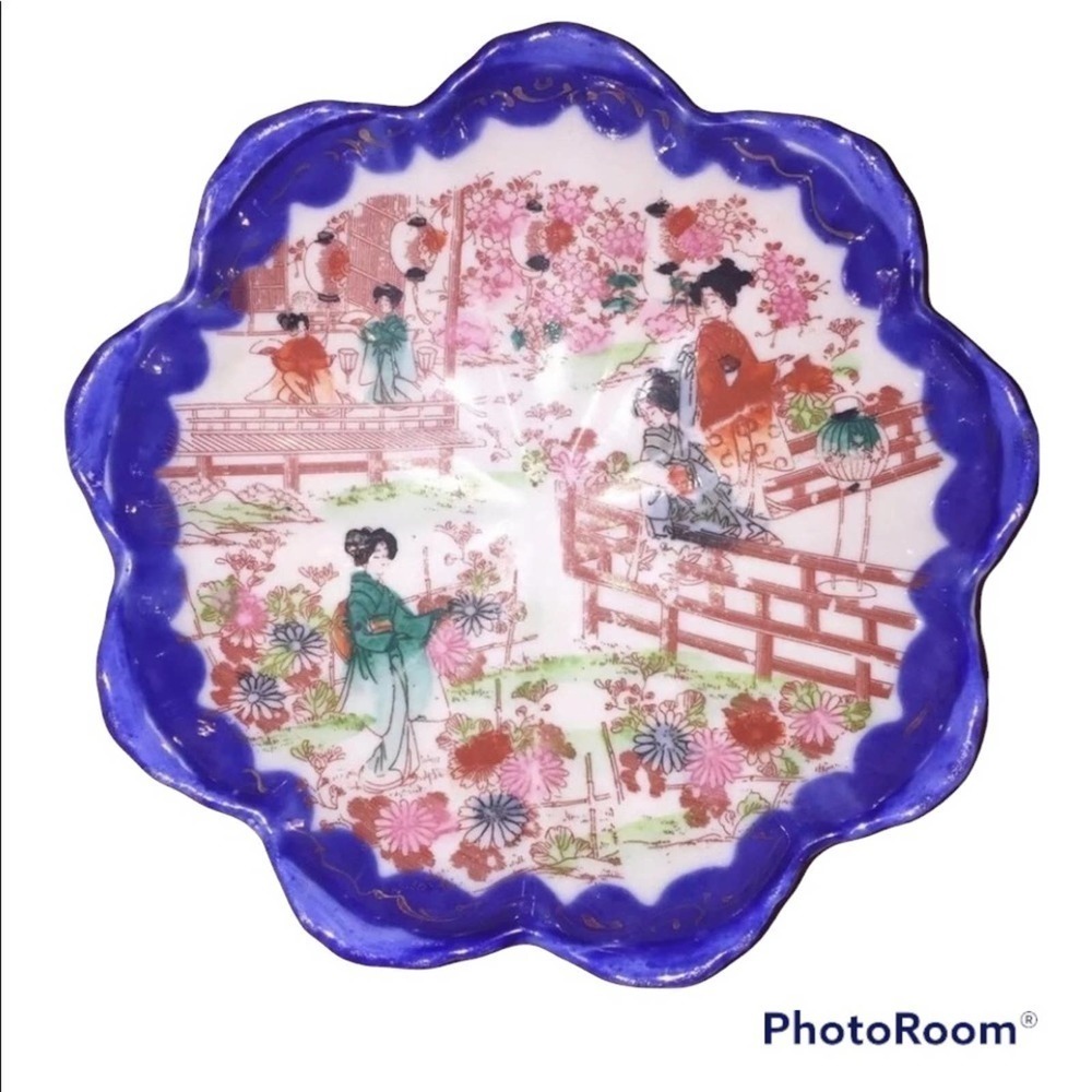 Antique Nippon Bowl Amari Moriage Japan Painted Rare Collector Japanese Art